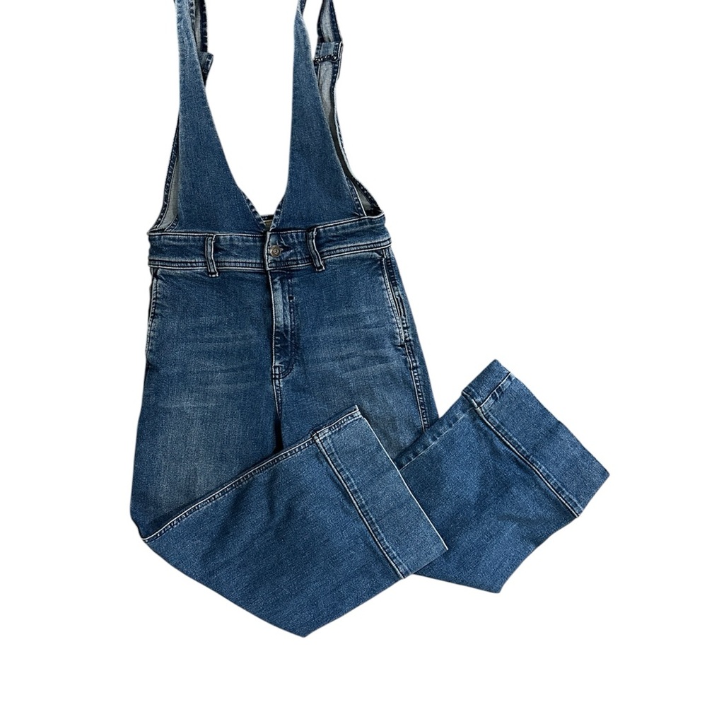 Free People Blue Denim Overalls Straight Cut